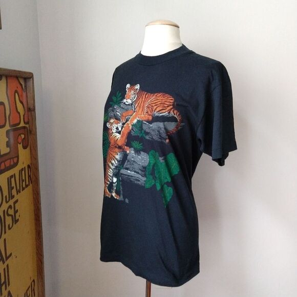 Vintage 50/50 Single-stitch Tiger Cub T-shirt Size L - Picture 1 of 7
